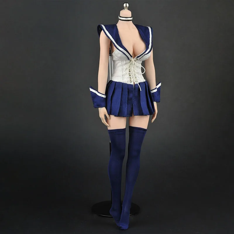 

1/6 Scale Sexy Student Sailor's Dress Set Clothing for 12" Female Action Figure Seamless Body