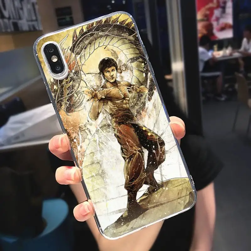 

Bruce Lee Chinese Kongfu Phone Case Transparent for iPhone 6 7 8 11 12 s mini pro X XS XR MAX Plus