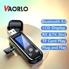 ЖК-дисплей VAORLO, Bluetooth 5,0, приемник, передатчик для наушников, TF-карт, воспроизведения музыки с разъемом 3,5 мм AUX, стерео, с микрофоном