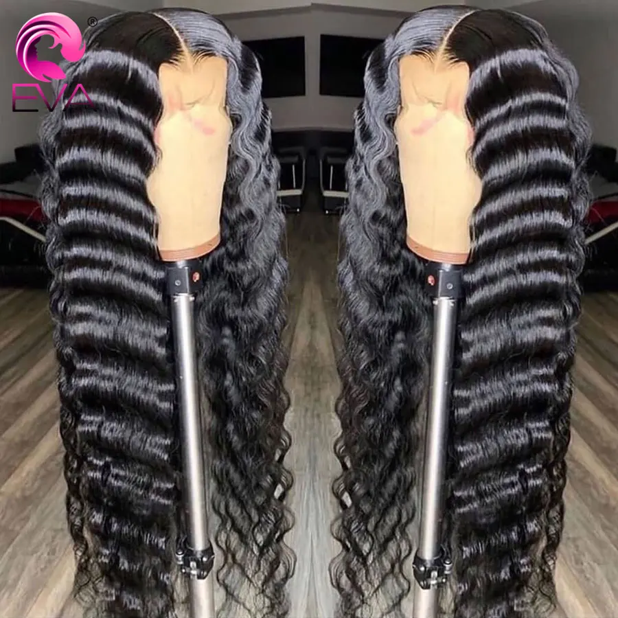 Эва волосы 360 синтетический фронтальный человеческие парики бесклеевая