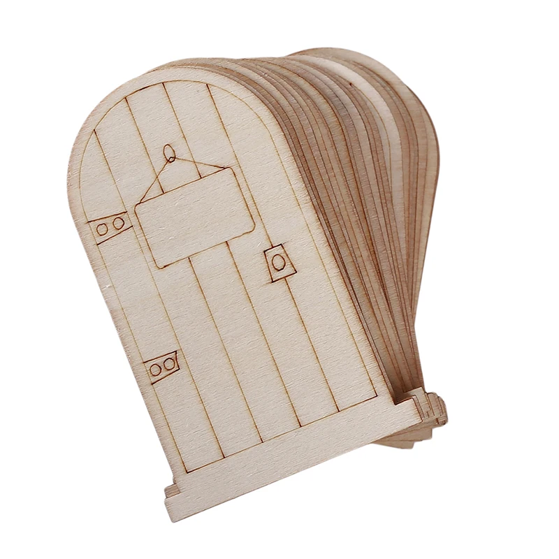 

25Pcs/Set Laser Cutting Fairy Door Wooden Christmas Decor Ornaments For Home Garden Out Door Party DIY Decorative Accessories