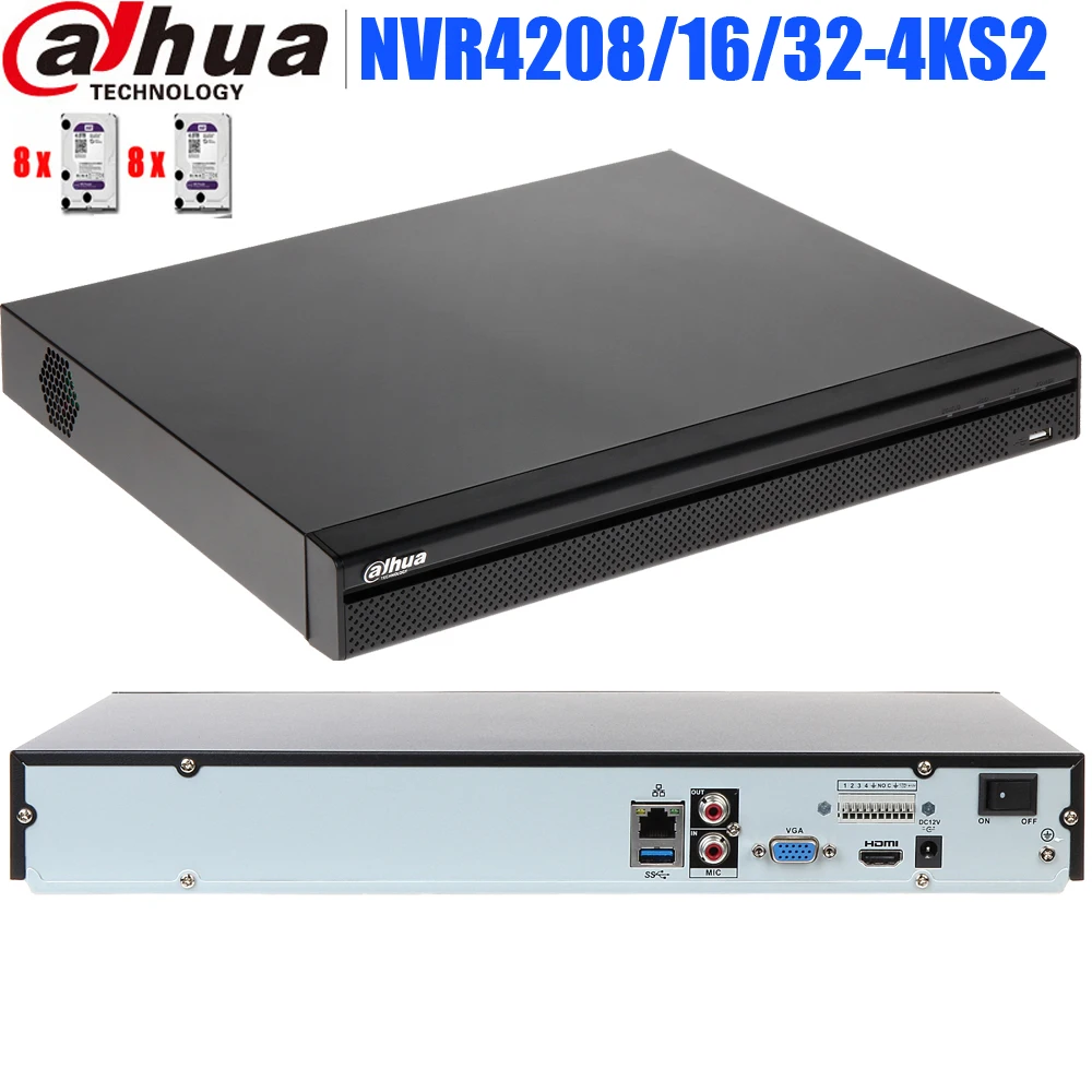 Mutil language DAHUA сетевой видеорегистратор для видео 8/16/32 каналов 1U 4K H.265 Lite с