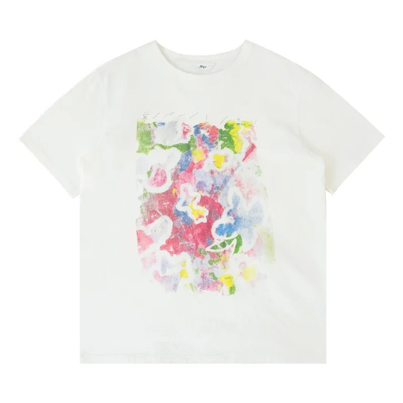 

2021 New Long-Sleeved T-shirt Female Sweet Rabbit Print hole personality Hollow Round Neck Loose Top otton