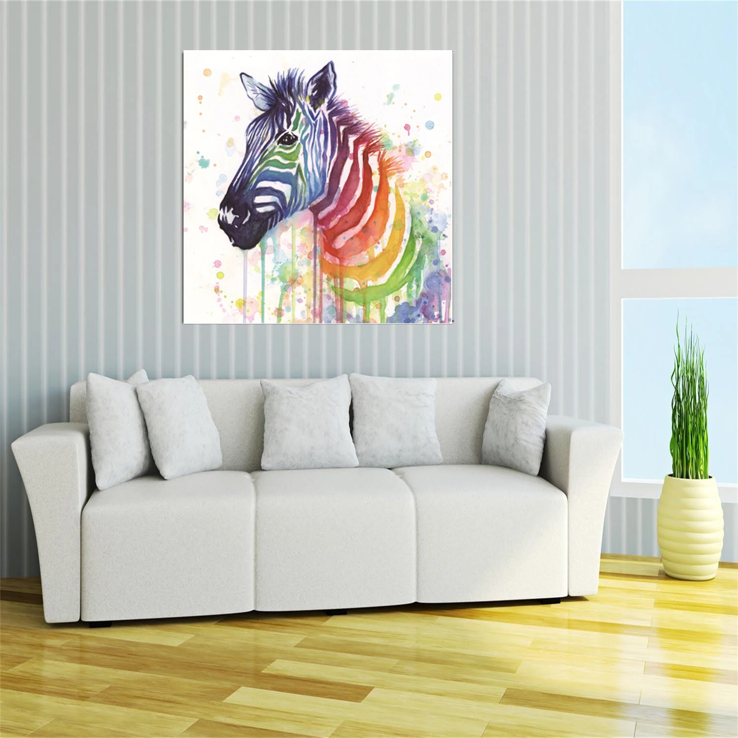 Акварель Зебра животное холст живопись декоративная настенные картины для