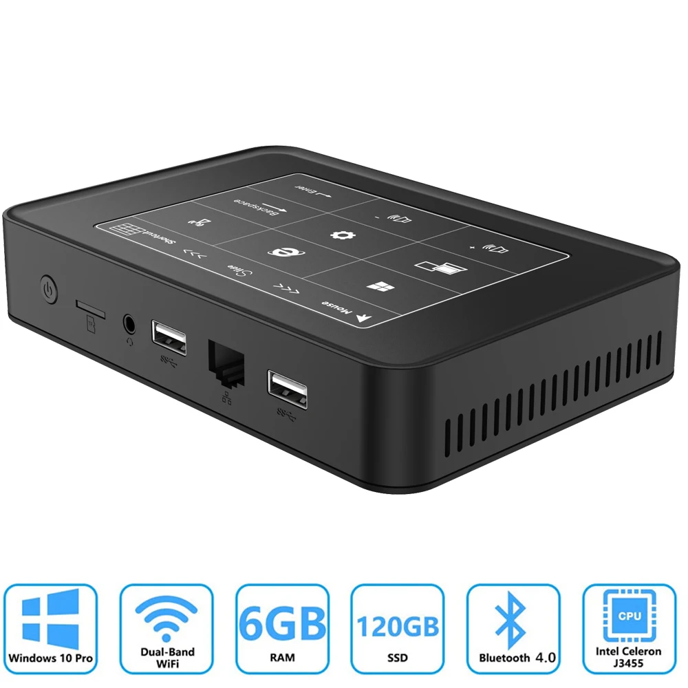 Мини ПК Celeron J3455 6 ГБ + 120 Windows 10 DDR3L M.2 SSD HDMI VGA 4K 2 4/5 0G WiFi Bluetooth4.0 Type C Linux TV Box|Мини ПК| |