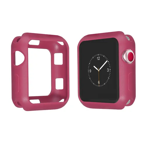 Чехол для apple watch 4 3 5 Чехол 44 мм/40 мм apple watch band 42 мм 38 мм iWatch чехол 3 2 1 рамка полный защитный чехол бампер - Цвет ремешка: Rose red