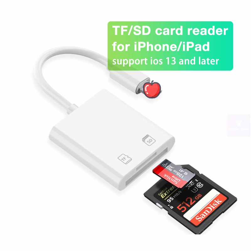 

Lightning to SD TF Card Reader for iPhone 12 Pro Max Mini 11 X XR XS Pro Max SE2 iPad Mini Pro Air3 Air4