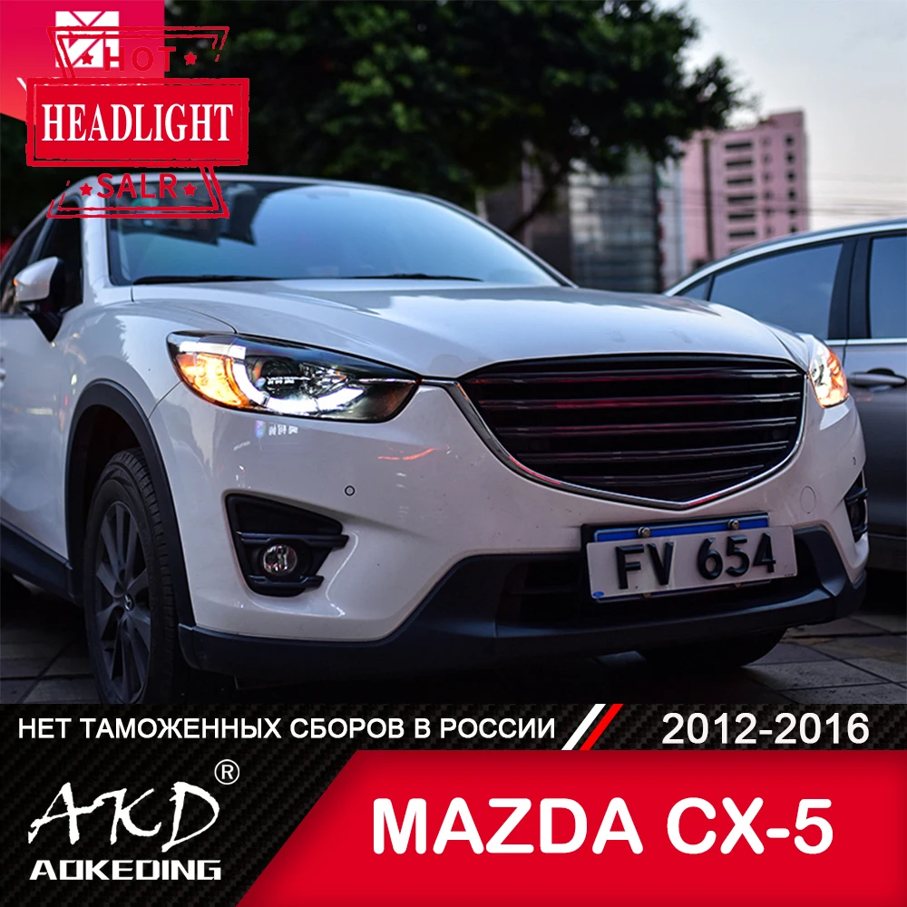 

For Car Mazda CX-5 Head Lamp 2012-2016 Car Accessory Fog Lights Day Running Light DRL H7 LED Bi Xenon Bulb Mazda CX5 Headlights