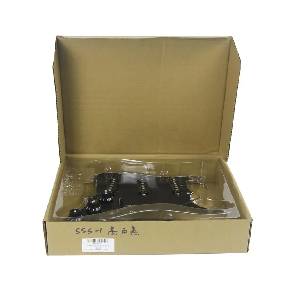 OriPure Prewired Pickup Alnico 5 однокатушечные звукосниматели загружены Pickguard Strat SSS черный на