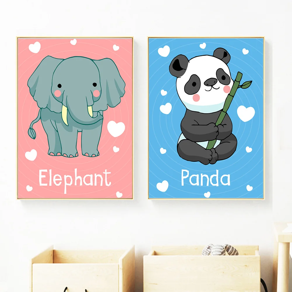 Дикие животные Лев Обезьяна панда слон плакаты на скандинавскую тему и