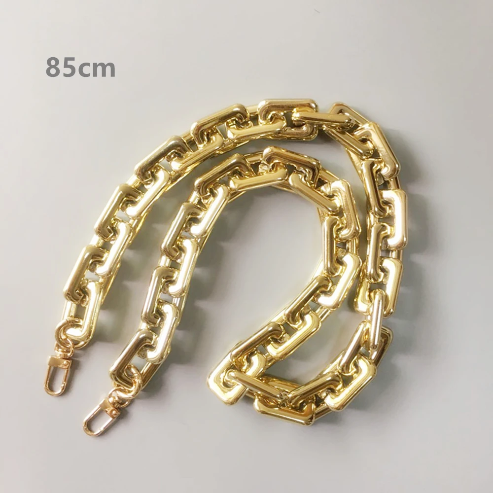 Сменные цепочки для женских сумок однотонные золотистые акриловые со съемными