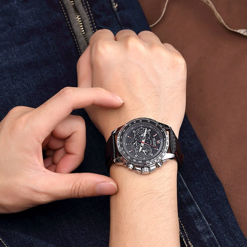 

Watches Men's Quartz Wrist Watches Top Brand Luxury Male Fashion Casual Luminous Waterproof Clock Leather Watch Hot 1010