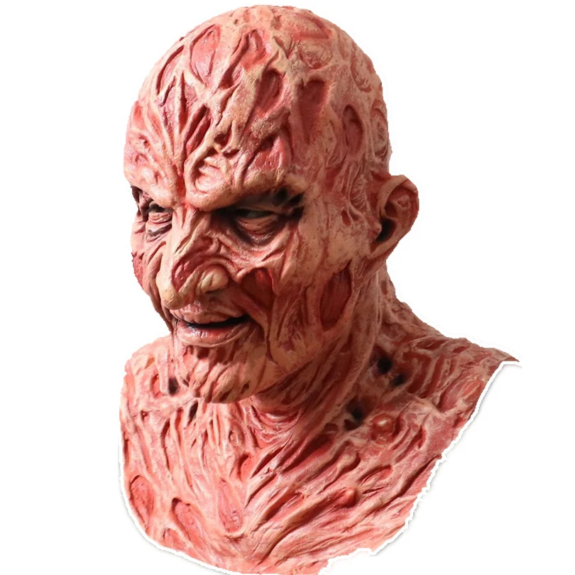 Фредди Крюгер латексная страшная Костюм на карнавал или Хэллоуин реалистичный