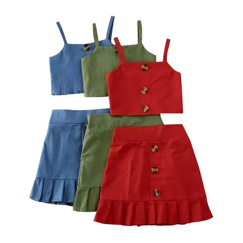 2020 Новая летняя одежда для малышей комплект из 2 предметов маленьких девочек