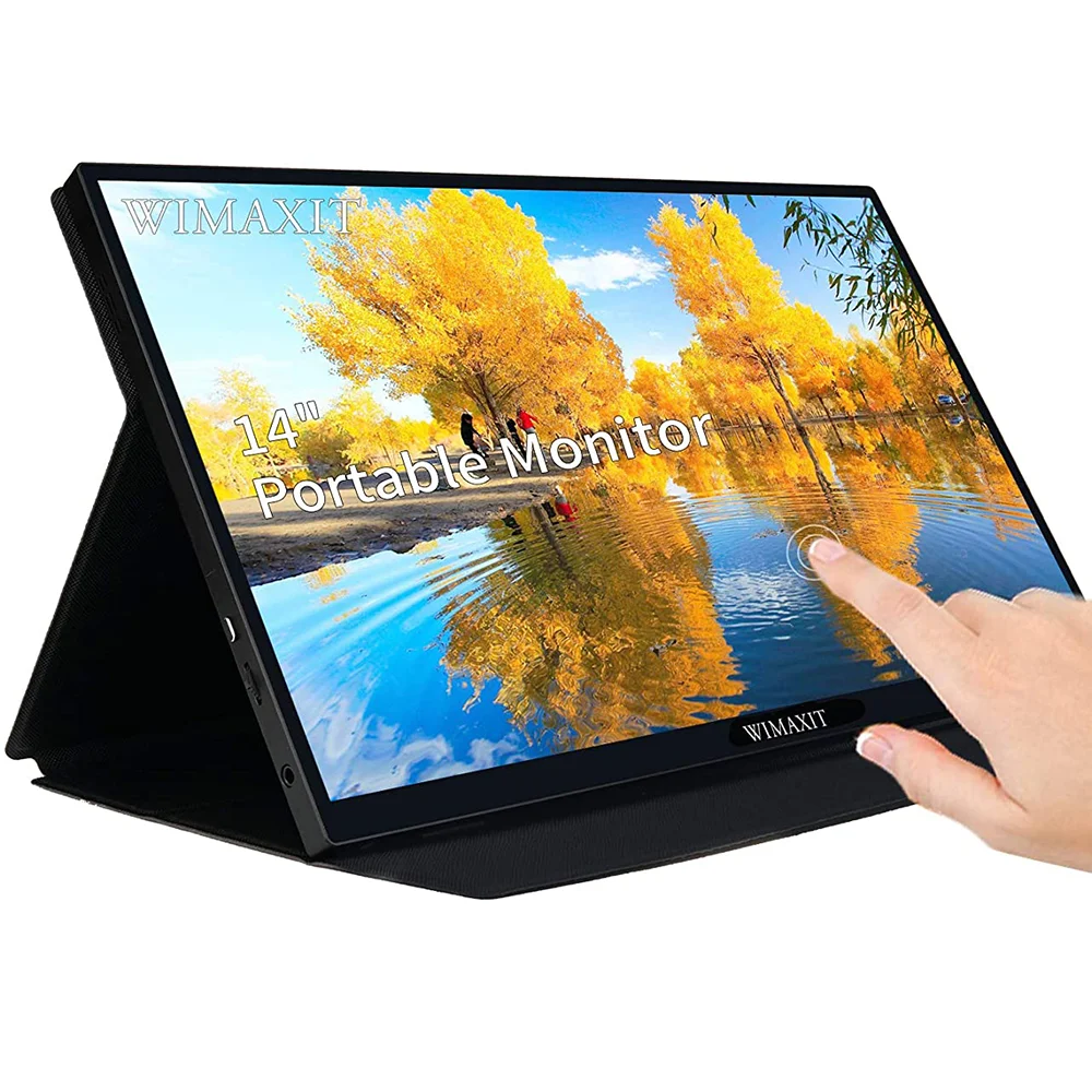 WIMAXIT 14 дюймов Портативный монитор 98% sRGB сенсорный экран FHD IPS компьютера внешний