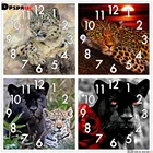 Набор для алмазной вышивки с часами Dpsprue, мозаика 5D сделай сам, квадратная круглая животная, леопард, 3d вышивка, подарок