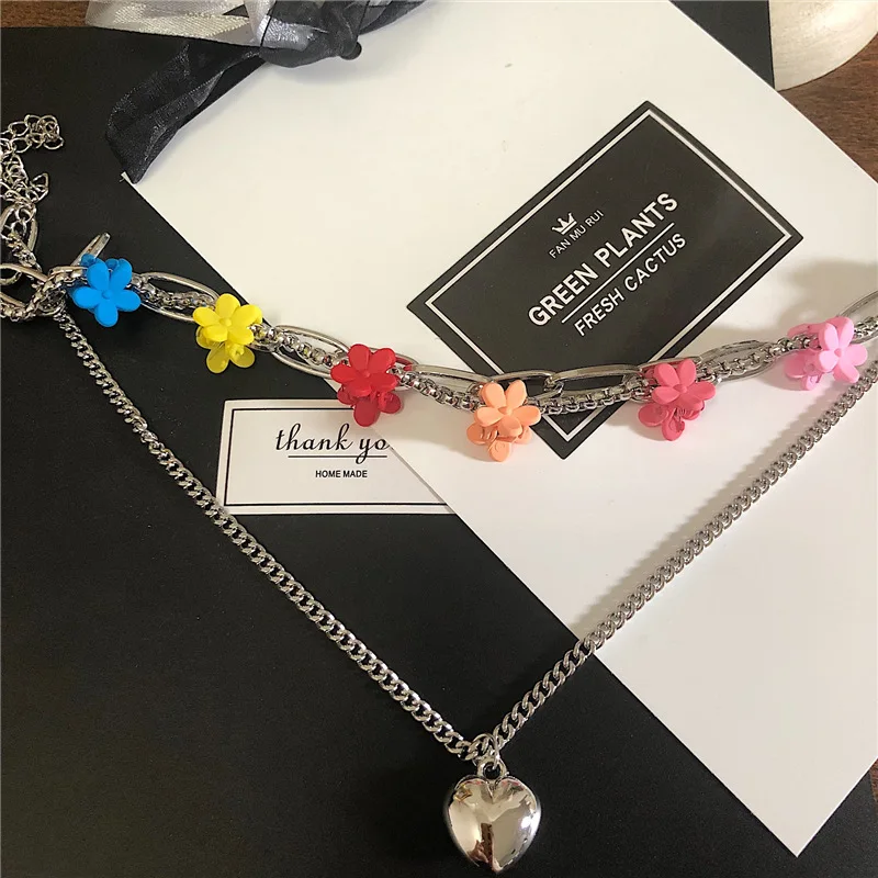 Хип хоп сердце кулон из нержавеющей стали ожерелье лучшее в виде цветка стальная