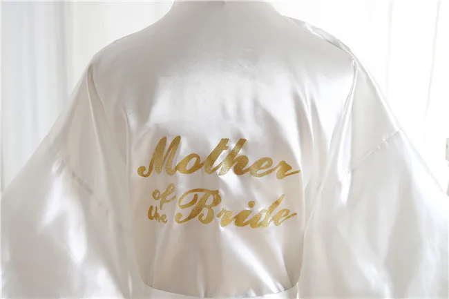 Mother of the bride1 Шелковый Атласный Свадебный халат для невесты, Одноцветный халат, Короткое Кимоно, ночной халат, модный халат для женщин - Цвет: Mother of the bride1