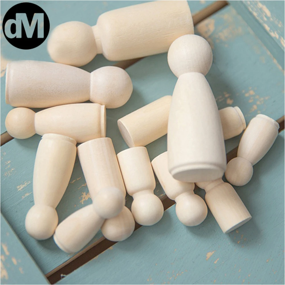 

DM 5-15pcs/Set Wood Man Toys Wooden Ornaments Decoration For Furniture Desktop Mini Peg Dolls Home Nursery Decoration Women NEW