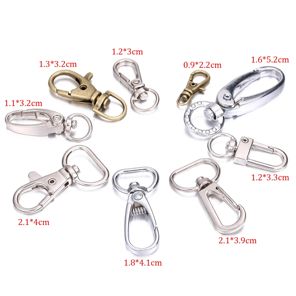 

20Pcs/Lot Lobster Clasps Clips Key Hook Jewelry Findings Metal Key Chain Rings Snap Hook Key Chains Key Rings Sleutelhanger Ring