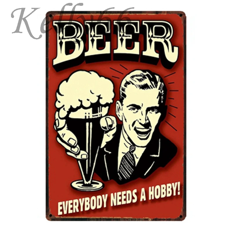 [Kelly66] питьевой холодный пиво человек пещера стиль бесплатно завтра жестяной знак