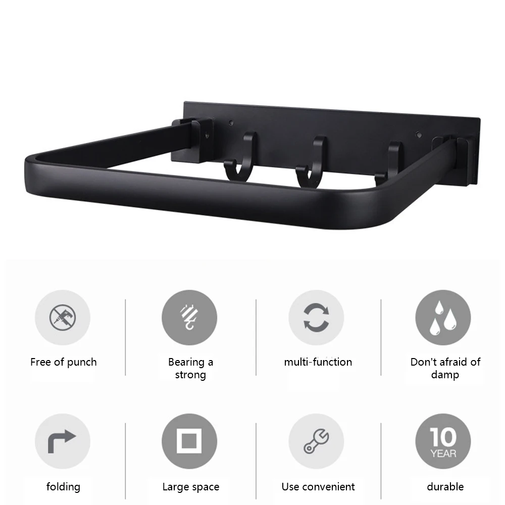 

Folding Washbasin Shelf Wall Hang Rack Aluminum Bathroom Wall Mounted Washbowl Holder Showeroom Kitchen Storage Support