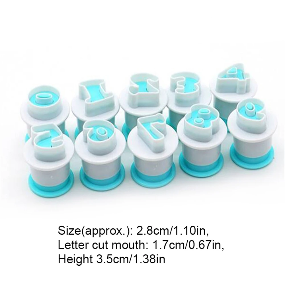 

10 PCS/Set 0-9 Digital Spring Cookies Mold Fondant Cake Biscuit Plastic Print Mold Baking Tool Kitchen accessories Supplies