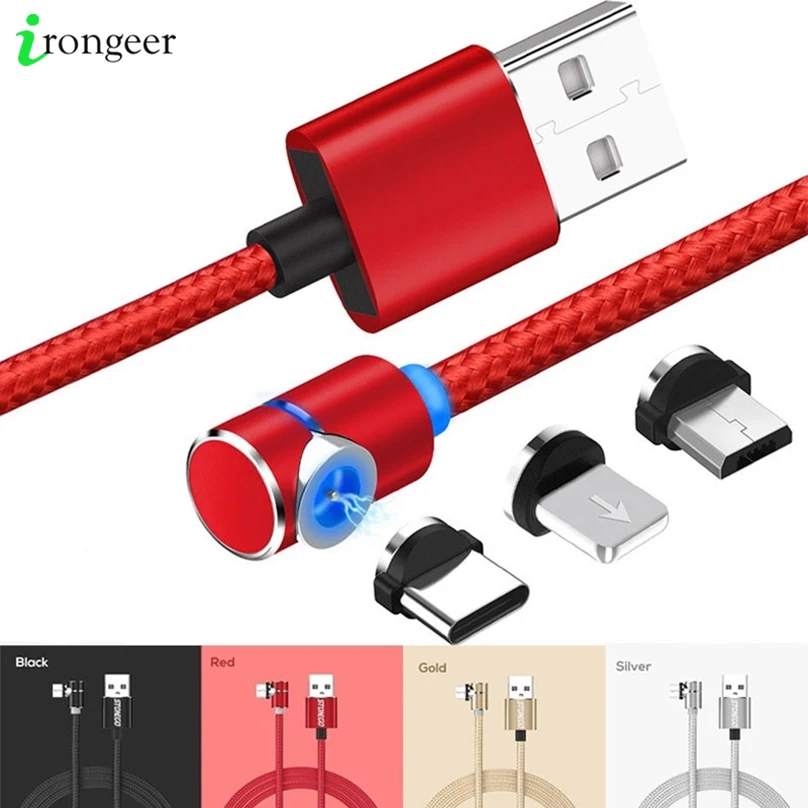 Магнитный usb кабель L Line 90 градусов для iPhone 11 Pro XR Xs X 7 магнитный Micro USB Type C Samsung S20 S10 S9