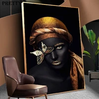 african black gold woman canvas painting living room scandinavian wall art figure posters prints modern art decorative pictures