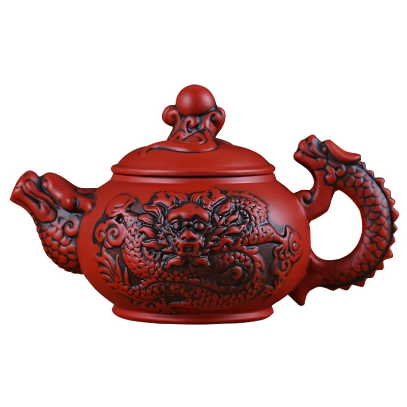 Yixing фиолетовый песок античный дракон горшок ручной работы большой фильтр