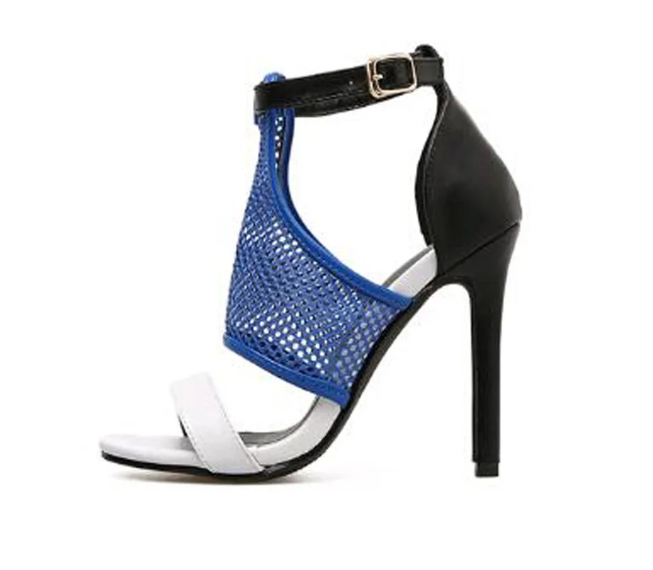 Женские босоножки на шпильке сетчатые сандалии с открытым носком высоком