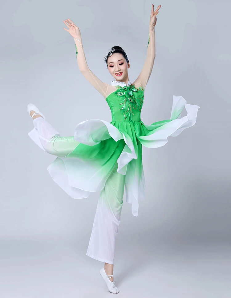 Классический танцевальный костюм Hanfu в китайском стиле женский квадратный Yangge