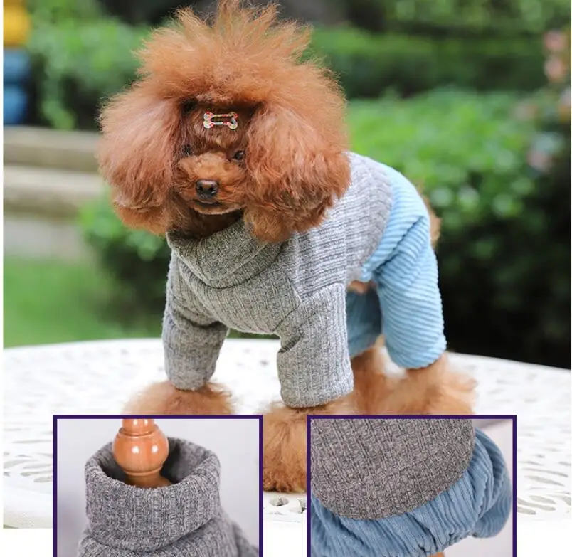 Спецодежда для свитер собак Верхняя теплая одежда боди чихуахуа Cordurory штаны