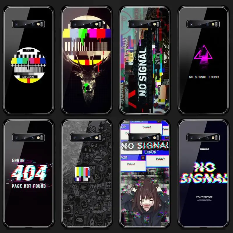 

no signal Phone Case Tempered Glass For Samsung S20 Plus S7 S8 S9 S10E Plus Note 8 9 10 Plus A7 2018