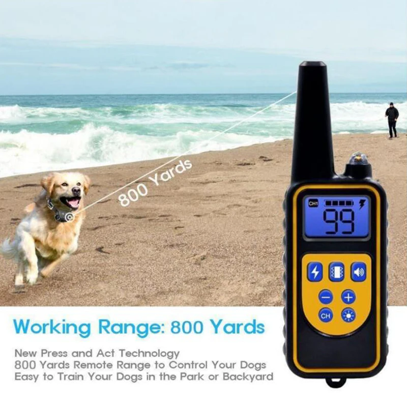 Водонепроницаемый ошейник для дрессировки собак электрошоковый перезаряжаемый