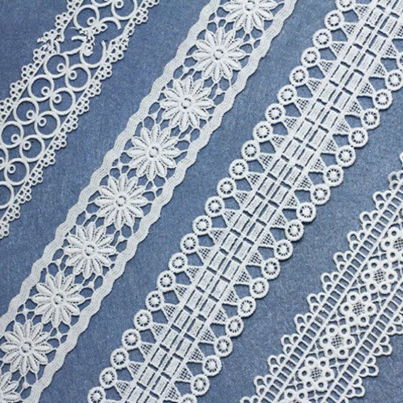 Milk silk water soluble embroidery lace exquisite white openwork fabric handmade accessories | Аксессуары для одежды