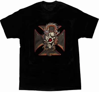 fashion skull dragon maltese iron cross graphic printed t shirt summer cotton short sleeve o neck mens t shirt new s 3xl