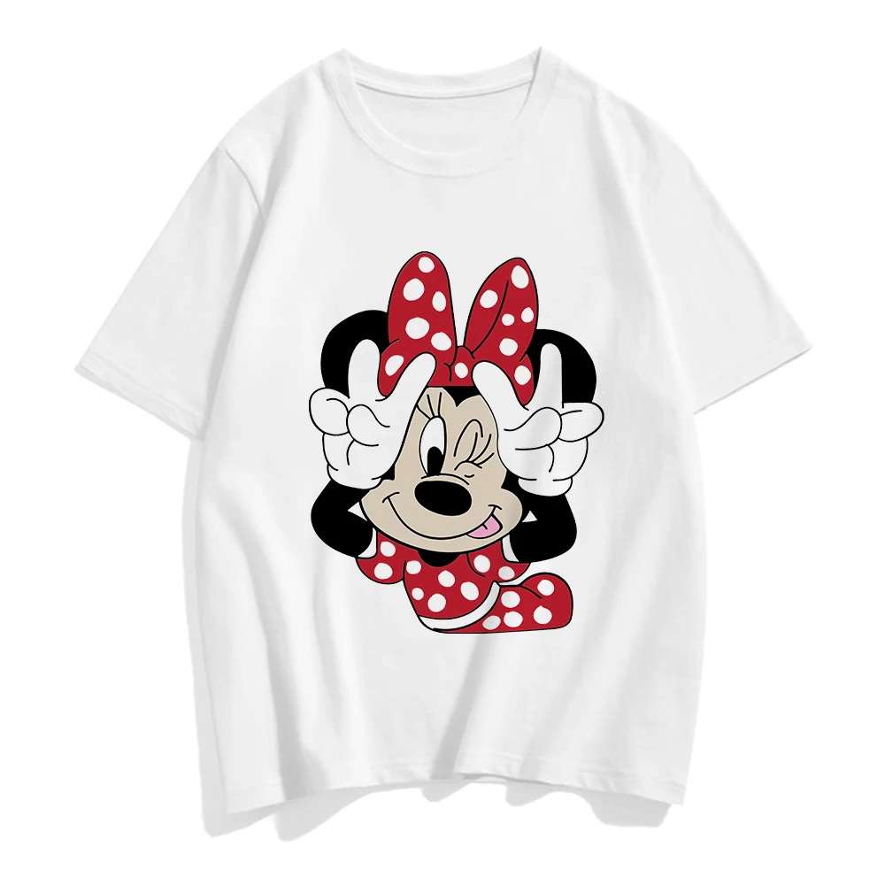 New Minnie Mouse T Shirt Women Kawaii Top Cartoon Graphic Tees Funny Harajuku Disney T-shirt Unisex Fashion Tshirt Female cheap graphic tees