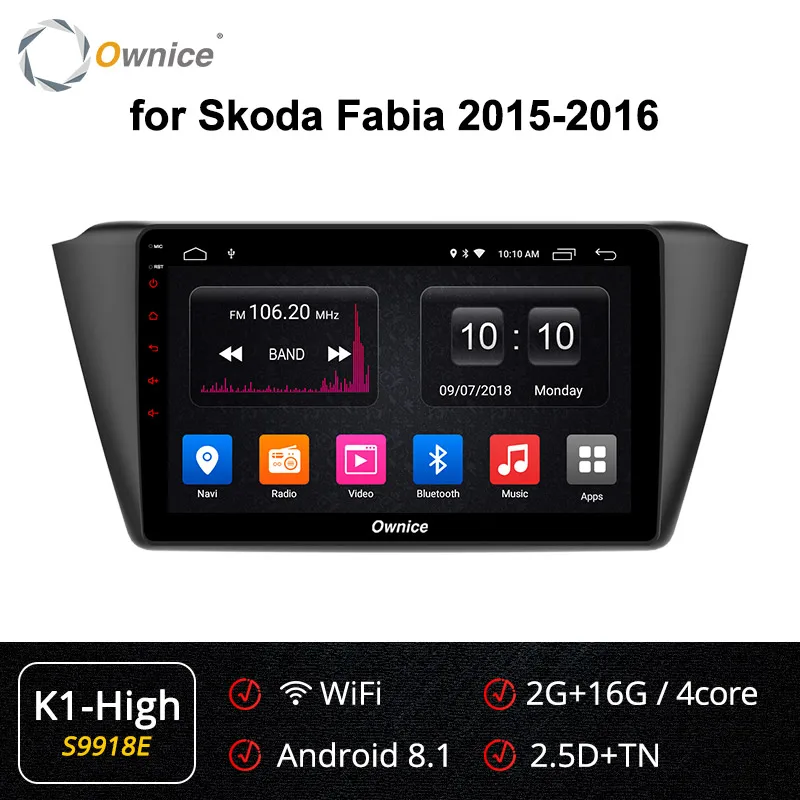 S9918 K1-High Ownice K1 K2 K3 K5 K6 Восьмиядерный Android 9,0 360 Pano ram Автомагнитола gps Navi плеер для Skoda Fabia 2 Гб ram 32 Гб 4G LTE - Цвет: S9918 K1-High