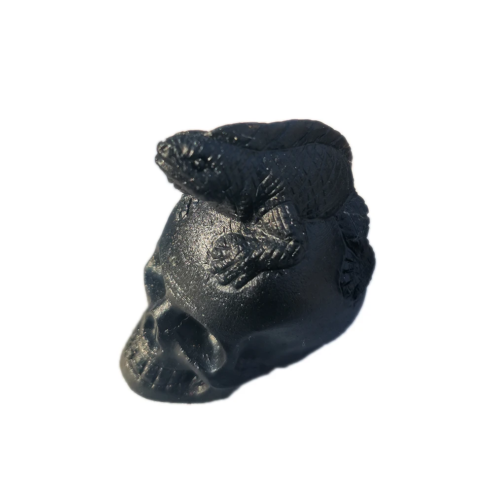 

Натуральный черный обсидиан голова ящерицы Статуэтка-череп ручной работы Кварц статуя животного Исцеление Кристалл Камень домашний Декор ...