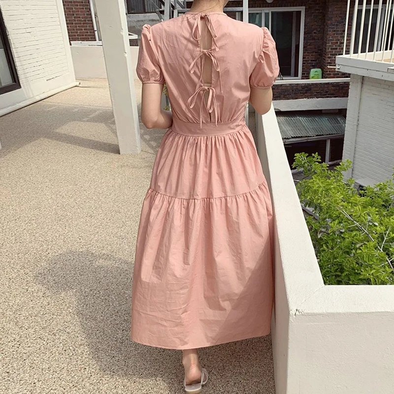 Женское винтажное платье SHENGPALAE длинное тонкое с высокой талией и рукавами