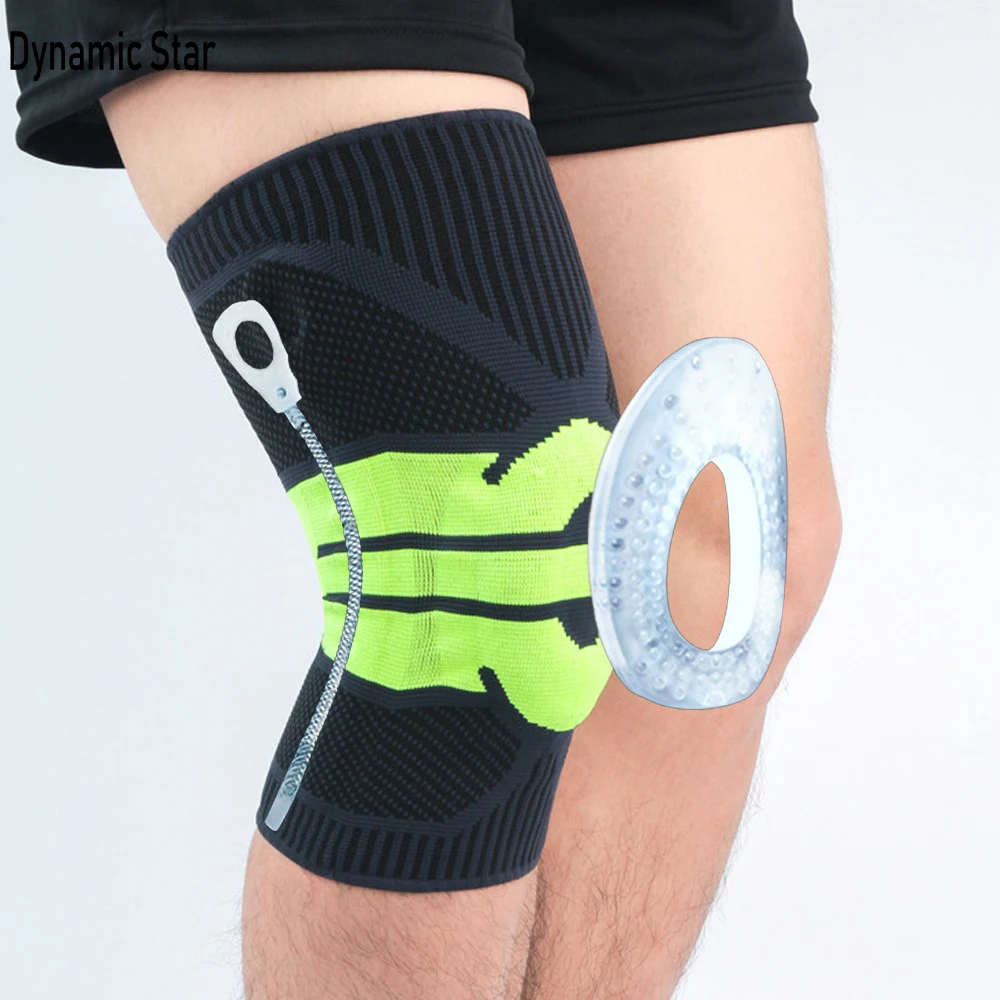 

Compression Knee Brace Sports Fitness Knee Pads Joints Silicone Spring Knee Patella Support Protector Basketball Running Kneepad