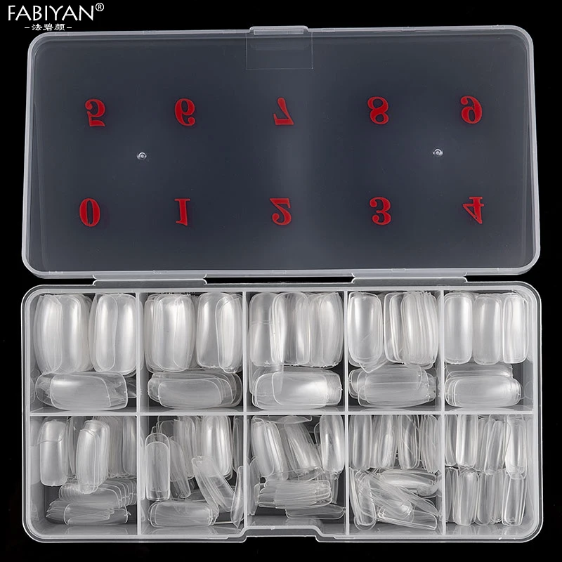 1 коробка + 500 шт. прозрачный цветной полный Чехол Искусственный акриловый гель