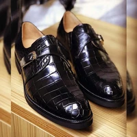 mens new pu leather buckle crocodile pattern casual party comfortable breathable and convenient all match loafer hl044