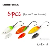 6pcs countbass trout fishing spoons size 27 5x10 3mm 2 1g 564oz casting lure for salmon pike bass metal brass baits