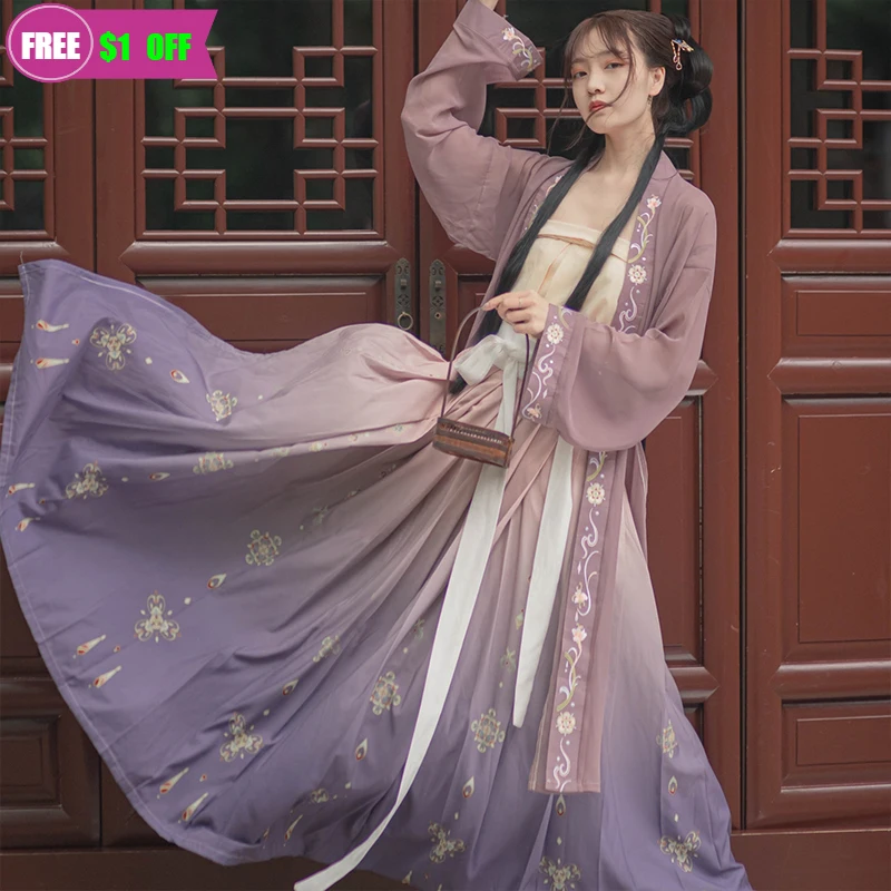 

3pcs Set Women Hanfu Ancient Chinese Traditional Dresses Autumn Fantasia Carnival Fairy Costumes Tang Dynasty Outfit for Lady