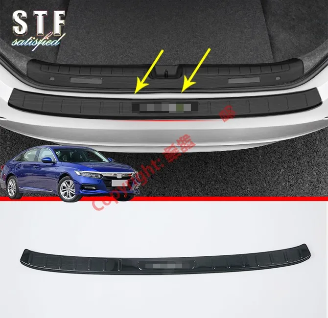 

Stainless Steel Rear Bumper Protection Outside Trunk Sill Decorative Plate Pedal Black For Honda Accord MK10 2018 2019