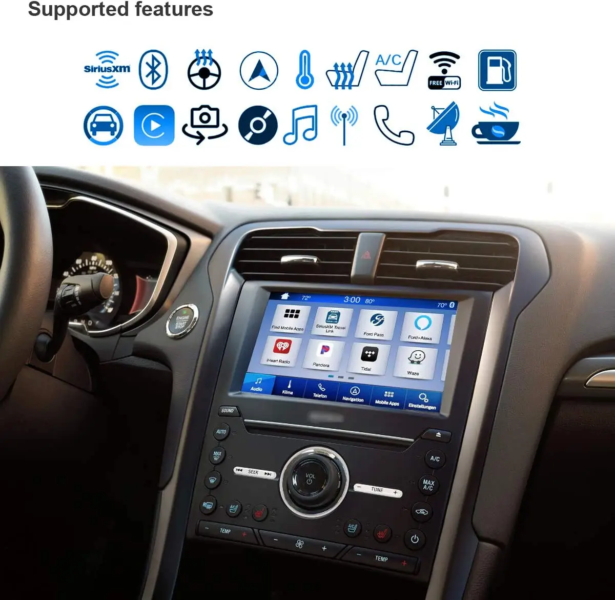 

2021 SYNC 2 to SYNC 3 Upgrade Kit, Fits for Ford Lincoln SYNC3.4 MyFord Touch (MFT) Support Carplay GEN IV APIM Module,USB Hub