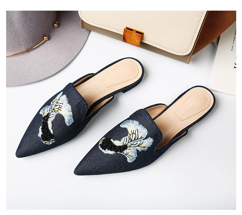 Женские лоферы бархатные Лоферы без застежки с открытой спиной домашние туфли