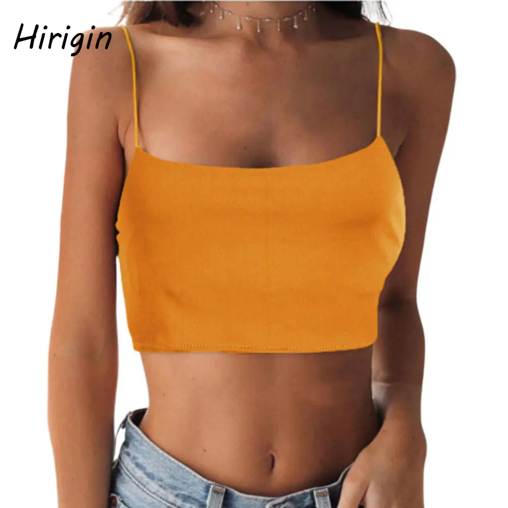 Женские топы на бретельках 2020 Модные женские сексуальные однотонные летние